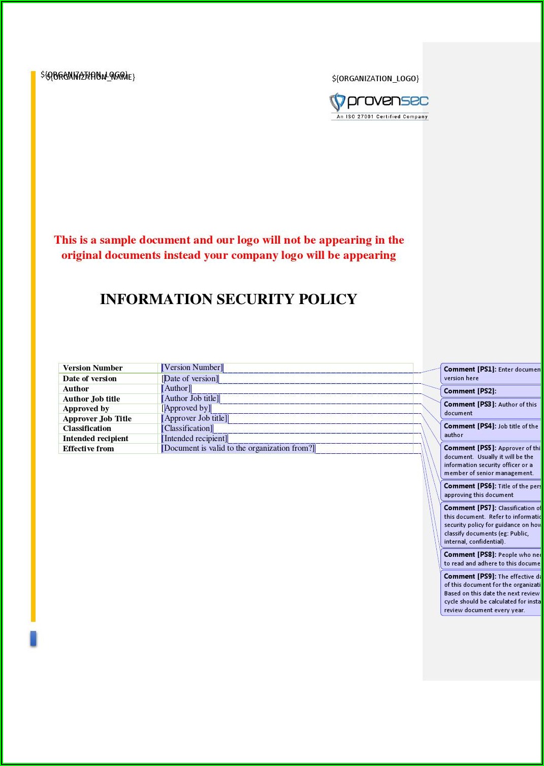 Iso 27001 Access Control Policy Sample