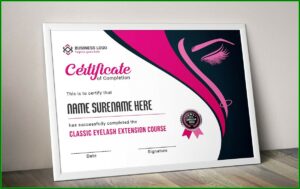 Lash Extension Gift Certificate Template