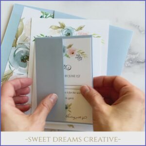 Light Blue And Blush Wedding Invitations