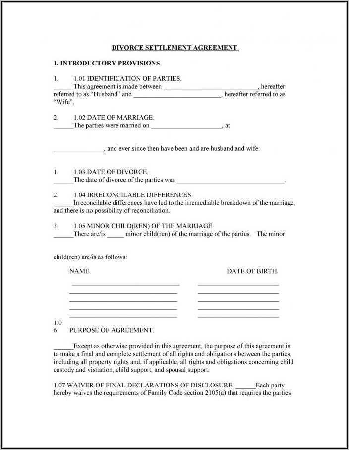 Marriage Separation Agreement Template South Africa