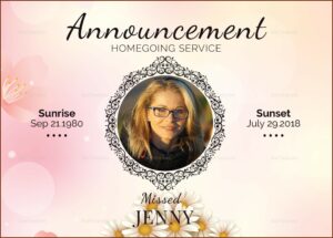 Microsoft Word Funeral Announcement Template