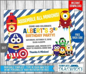 Minions Birthday Invitation Template Free