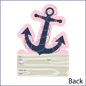 Nautical Baby Girl Birthday Invitations