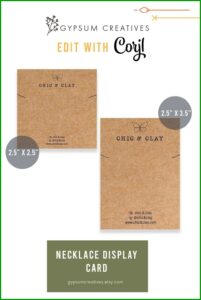 Necklace Display Card Template