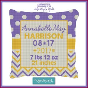 Needlepoint Birth Announcement Kits
