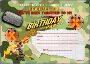 Nerf Battle Birthday Invitations