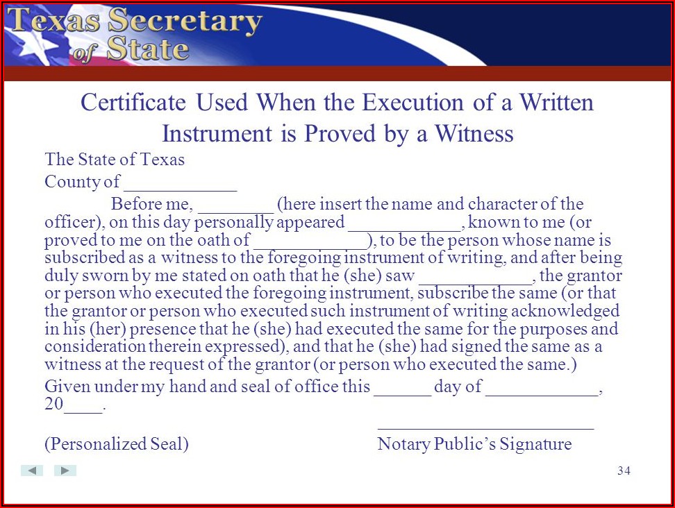 Notary Public Commission Certificate Texas