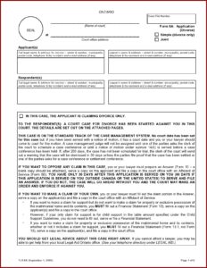 Ontario Divorce Forms 25a