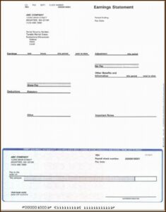 Pdf Filler Pay Stub Template