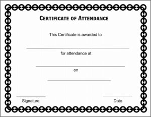 Perfect Attendance Certificate Template