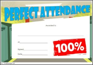 Perfect Attendance Certificate Template Editable