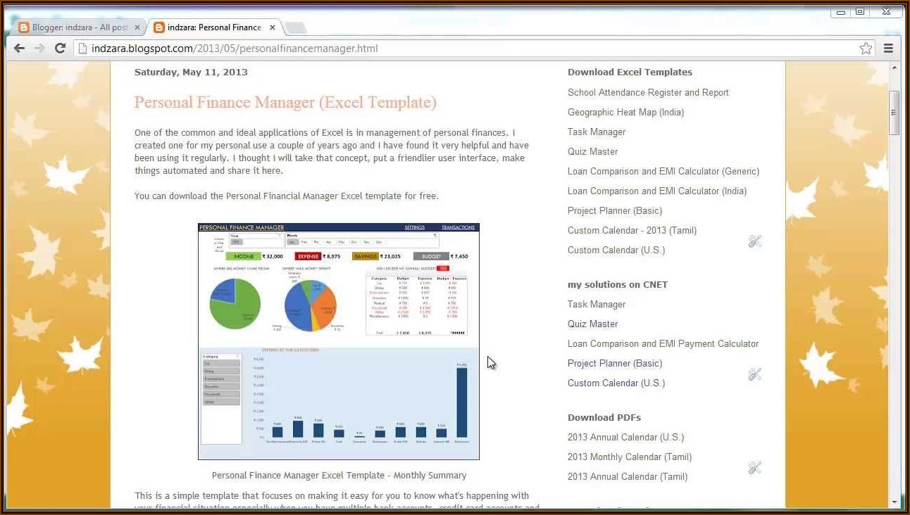 Personal Finance Planning Excel Template