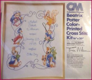 Peter Rabbit Birth Announcement Cross Stitch
