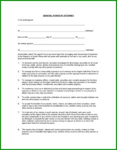 Power Of Attorney Template South Africa Word