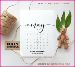 Pregnancy Announcement Calendar Free