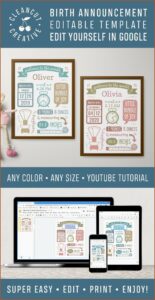 Printable Baby Announcement Template