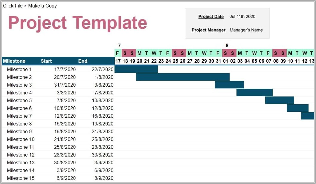 Project Timeline Template Google Docs
