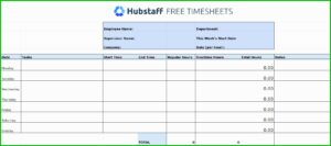 Project Timesheet Template Free