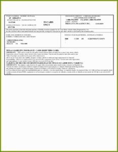 Proof Of Insurance Card Template Free