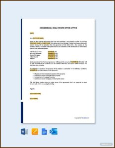 Real Estate Offer Letter Template Pdf