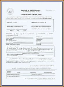 Renewal Of Passport Application Form Philippines