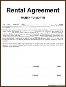 Rental Agreement Document Template
