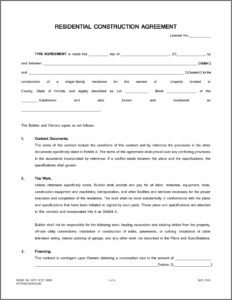 Residential Construction Contract Template
