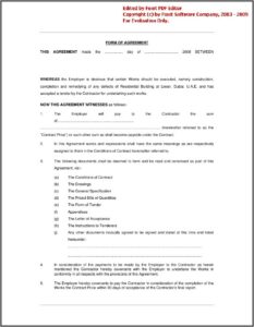 Residential Construction Contract Template Canada