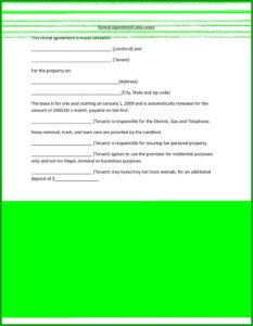 Room Rental Agreements Templates