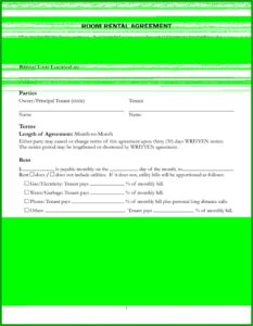 Room Rental Lease Template