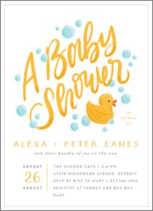 Rubber Ducky Baby Shower Invitations Template Free