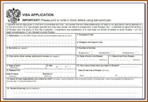 Russian Visa Application Form For Bangladesh Pdf