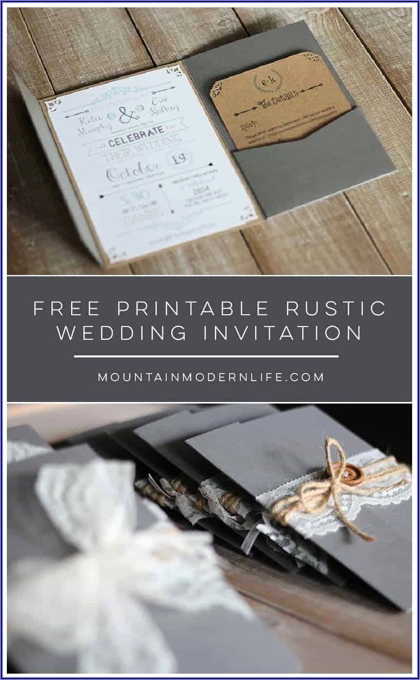 Rustic Country Wedding Invitation Templates Free