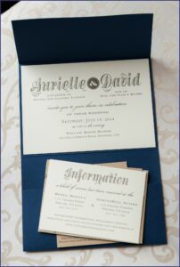 Rustic Navy Wedding Invitations