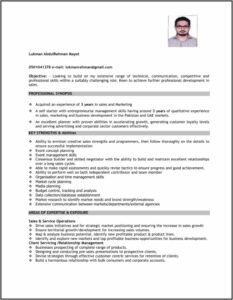 Sales Executive Cv Sample