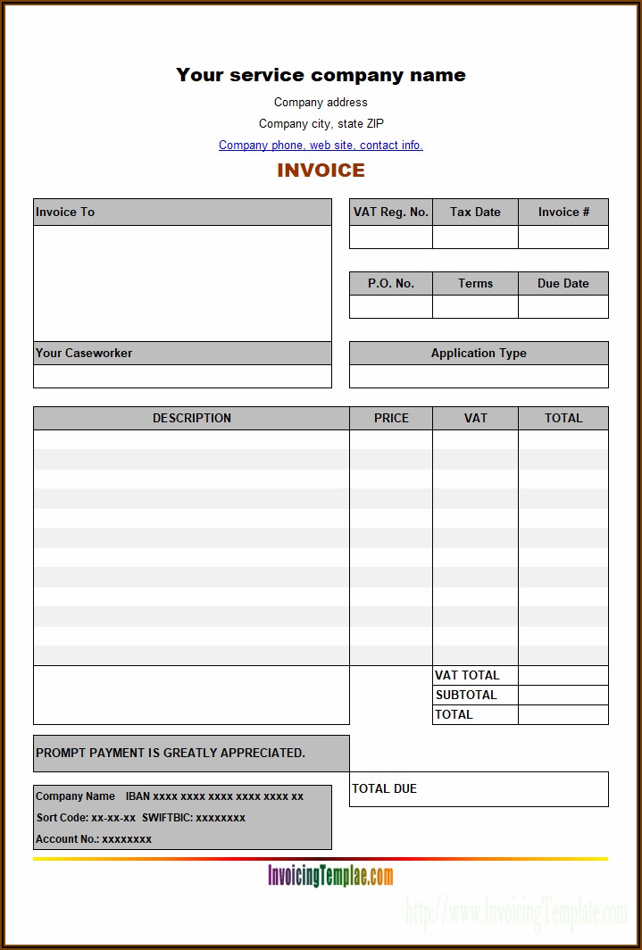 Sample Invoice Template Ireland