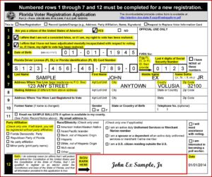 Sample Of Voter Application Form