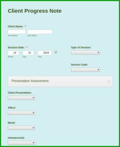 Sample Psychotherapy Progress Notes Template