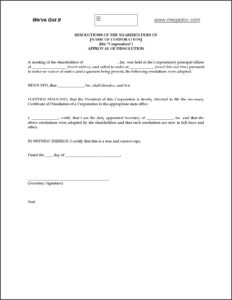 Shareholder Resolution Template Australia
