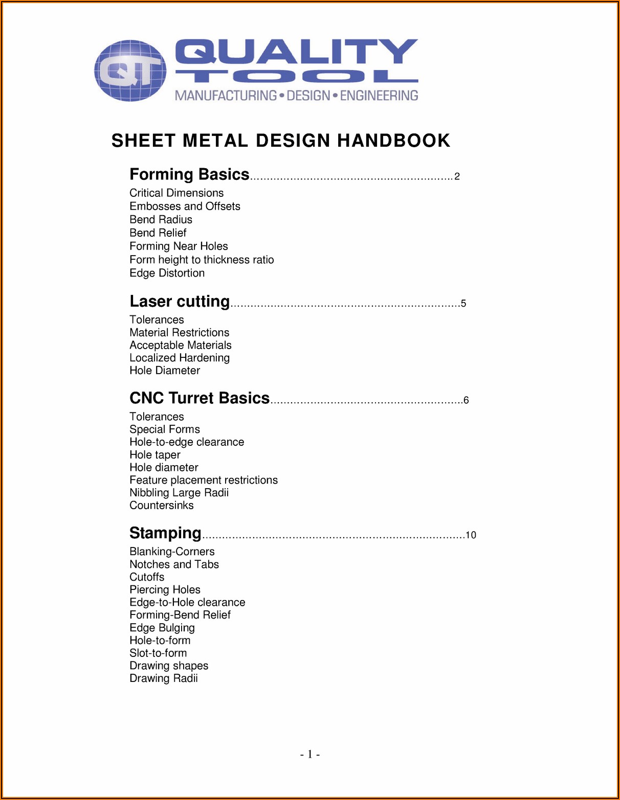 Sheet Metal Forming Basics
