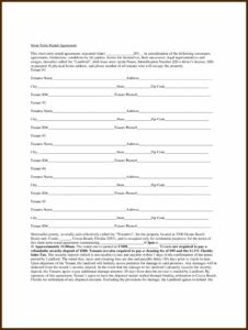 Short Term Rental Agreement Template Florida