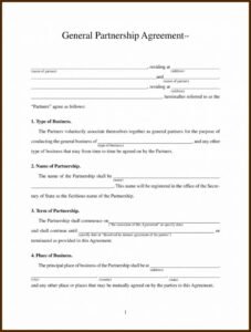 Silent Partnership Agreement Template Uk