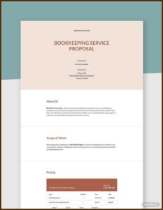 Simple Bookkeeping Proposal Template