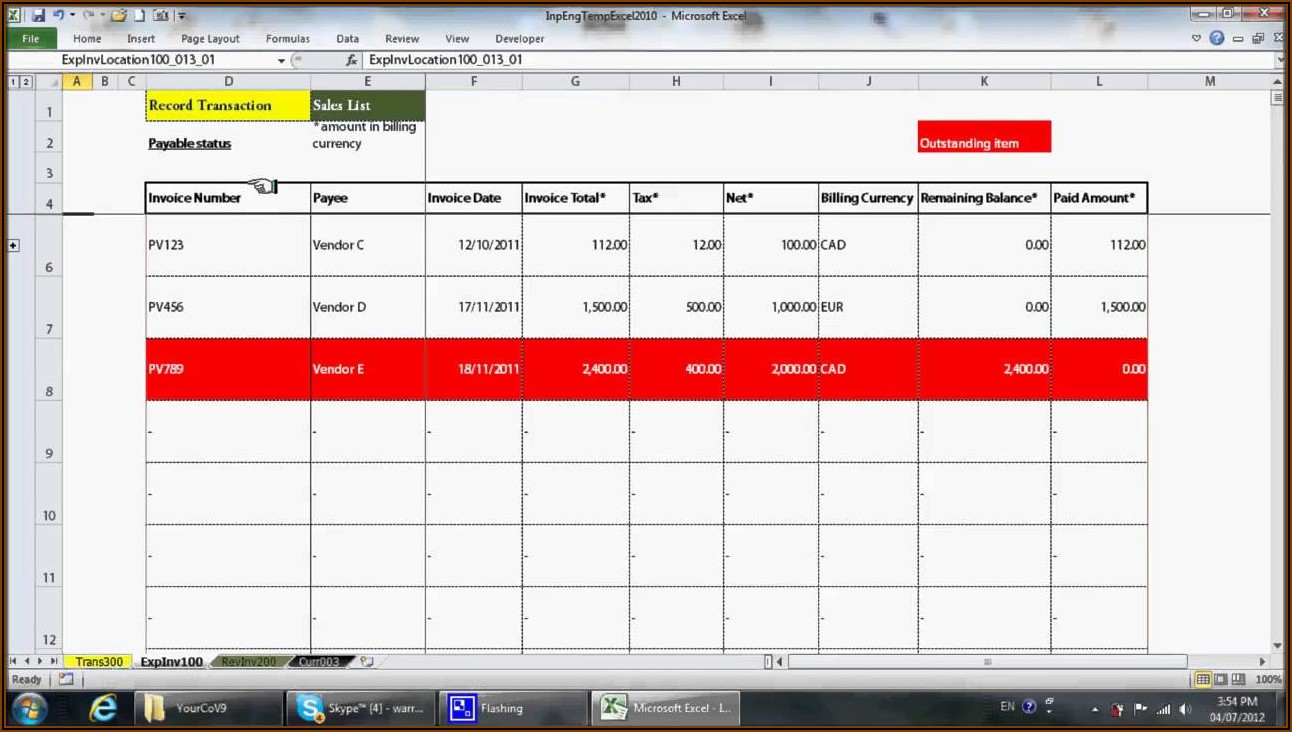 Simple Bookkeeping Template Excel