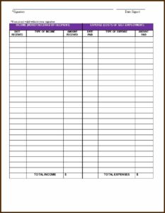 Simple Bookkeeping Templates For Self Employed