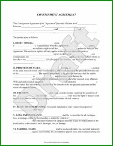 Simple Consignment Agreement Sample