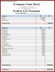 Simple Financial Statement Template