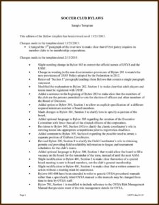 Soccer Club Bylaws Template