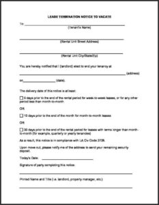 State Of Louisiana Eviction Notice Form