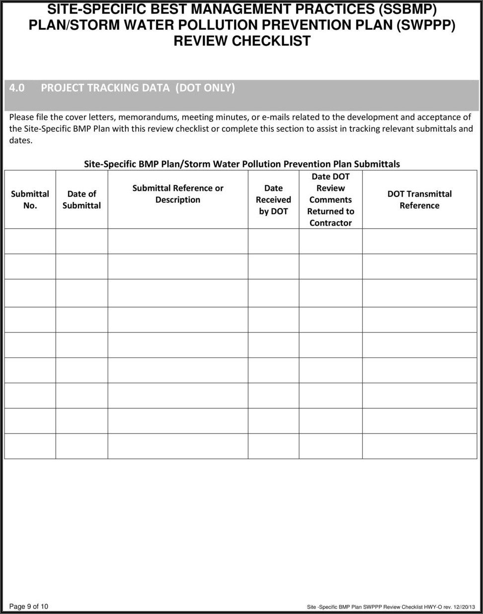 Swppp Inspection Form Texas